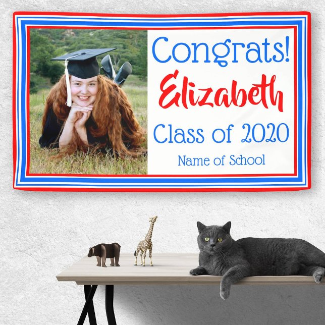 Banderoles Couleurs rouge blanc et bleu de l'école photo (Créateur téléchargé)