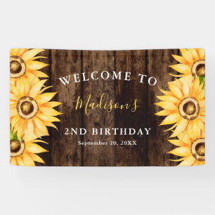 Banderoles Country Yellow Sunflower Bienvenue fête d'annivers