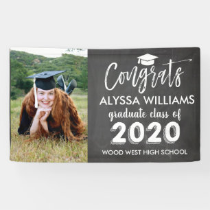 Banderoles Coupe Chalkboard Photo Custom Graduate 2020 Gradua