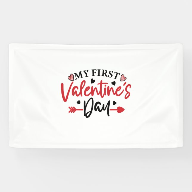 Banderoles Couple Cadeau Ma première Saint-Valentin (Horizontal)