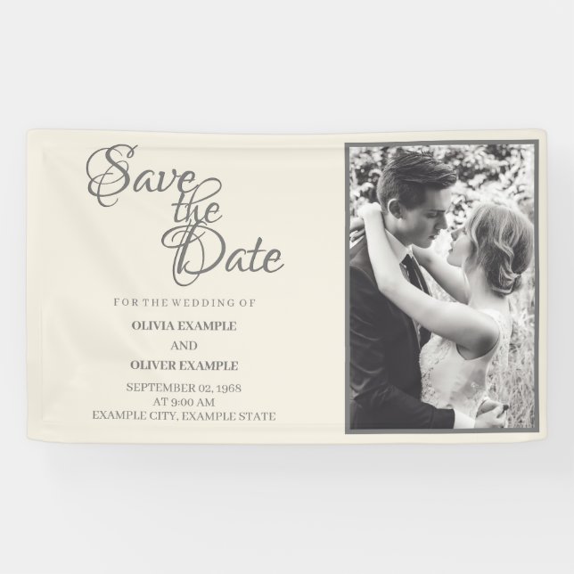 Banderoles Couple mariage en monochrome (Horizontal)