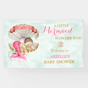 Banderoles Couronne de bébé sirène Coquille de Clam Pétales O