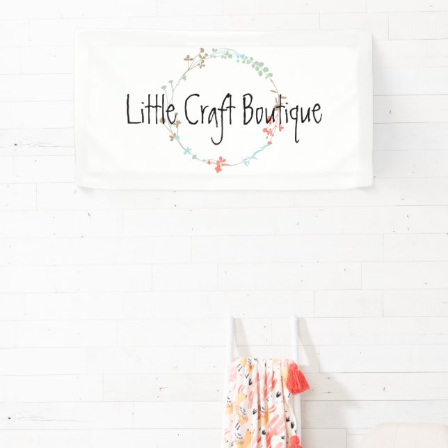 Banderoles Couronne de fleurs sauvages en ligne élégante (Insitu)