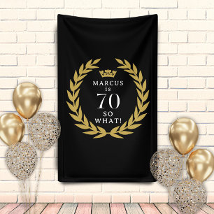 Banderoles Couronne de laurier drôle 70 ans So what 70e anniv