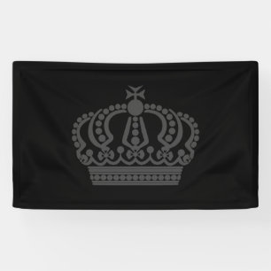 Banderoles Couronne grise avec arrière - plan noir