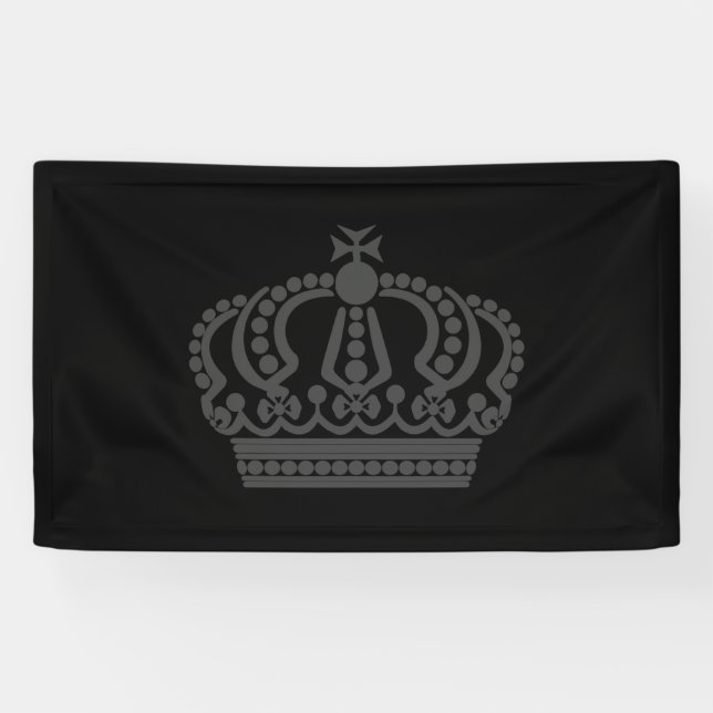 Banderoles Couronne grise avec arrière - plan noir (Horizontal)