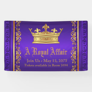 Banderoles Couronne Royale d'Or Pourpre