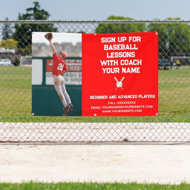 Banderoles Cours d'entraîneur de baseball sur mesure Cours d' (Insitu)