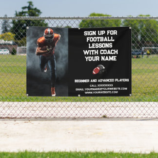 Banderoles Cours d'entraîneur de football sur mesure Noir
