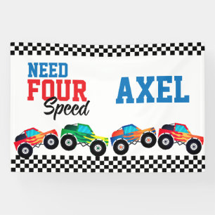 Banderoles Course de Monster Truck Need Four Speed pour un 4è