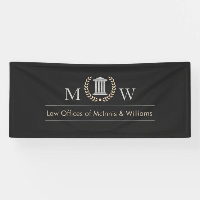 Banderoles Courthouse à monogramme marbré (Horizontal)