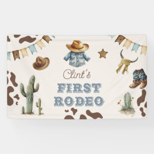 Banderoles Cowboy First Rodeo Terracotta 1ère fête d'annivers