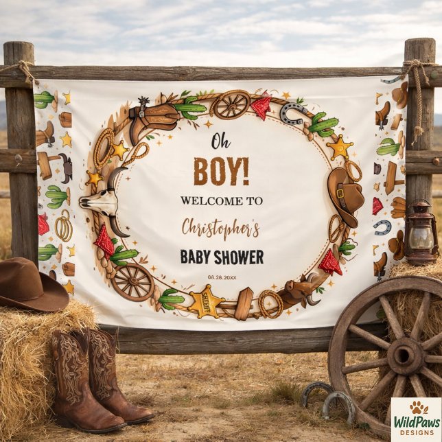 Banderoles Cowboy Wild West Rodeo Ranch | Bébé Western Rustiq (Cowboy Wild West Rodeo Ranch | Rustic Western Baby Banner
)