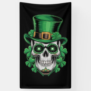 Banderoles Crâne de Sucre St Patrick Jour Chanceux Trèfle 