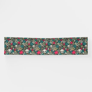 Banderoles Crâne en fleurs