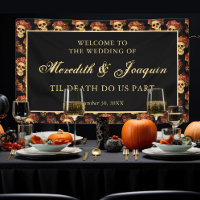 Crâne gothique Bienvenue à notre Mariage d'Hallowe