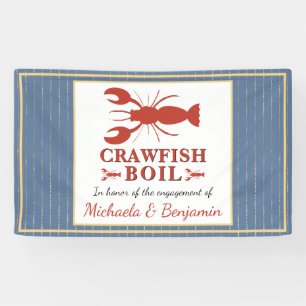 Banderoles Crawfish Boire de fruits de mer Blue Gold Party