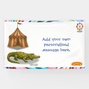 Banderoles Crawford, crocodile de cirque peint