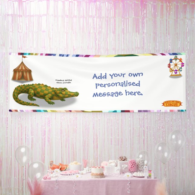 Banderoles Crawford, painted circus crocodile (Fête)