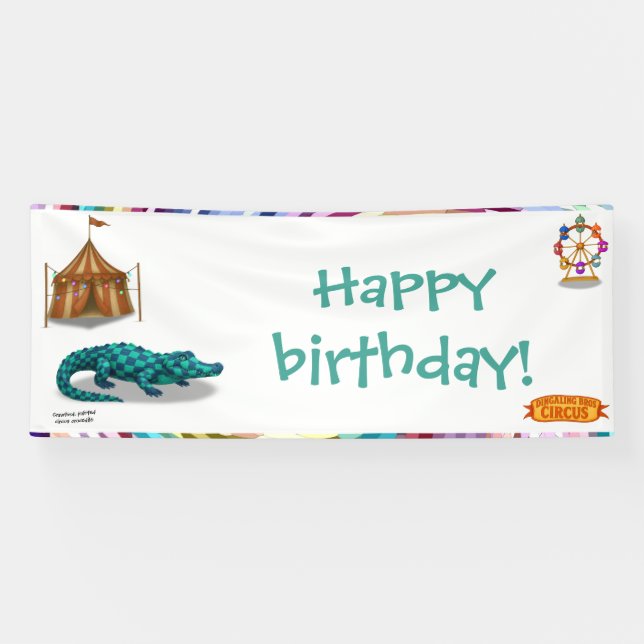 Banderoles Crawford, painted circus crocodile (Horizontal)
