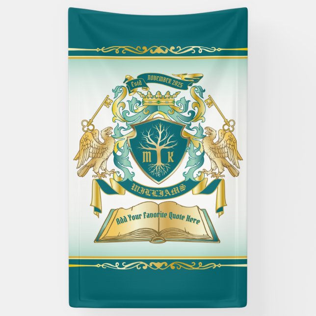 Banderoles Créez votre propre livre d'arbre d'emblème de clé  (Vertical)