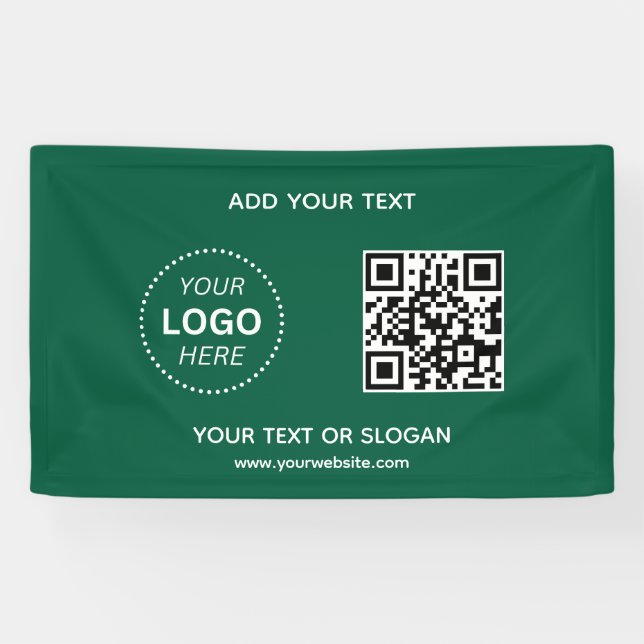 Banderoles Créez votre propre logo d'entreprise QR Code & Web (Horizontal)