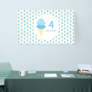 Banderoles Crème de glace Enfants d'été Anniversaire