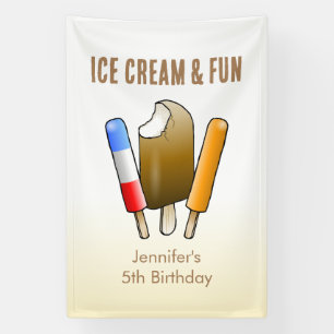 Banderoles Crème de glace et Amusants Anniversaire