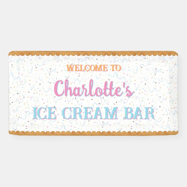 Banderoles Crème Glacée Blanche (Horizontal)