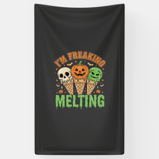 Banderoles Crème Glacée Qui Fond Complètement Halloween (Vertical)
