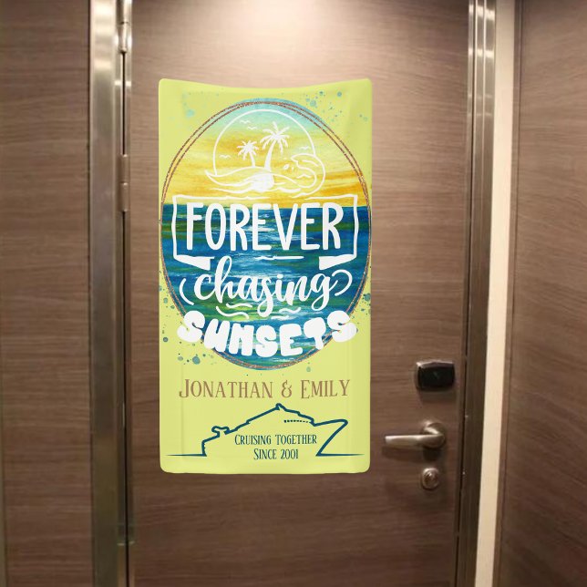 Banderoles Croisière pour couples à la poursuite éternelle de (Cruise Door Banner for Couples)