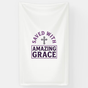 Banderoles Croix chrétienne Amazing Grace vintage