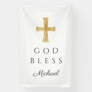 Banderoles Croix Religieuse Moderne Dieu Vous Bénisse