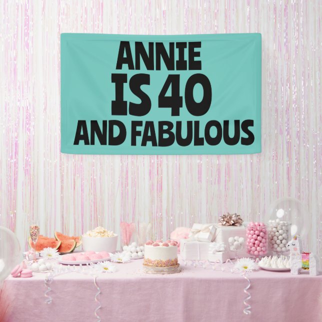 BANDEROLES CUSTOM 40TH BIRTHDAY FABULOUS PARTY BANNER (Fête)