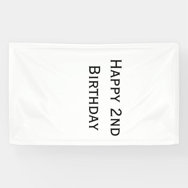 Banderoles custom add your text happy birthday 2nd simple  (Horizontal)