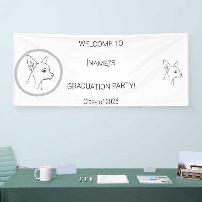 Banderoles Custom Dog Graduate Welcome Banner | Photo & Breed (Salon professionnel)