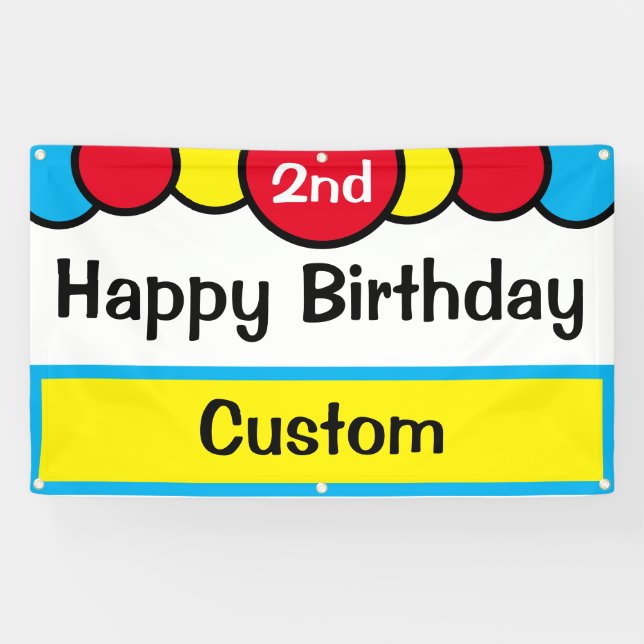 Banderoles Custom Happy 2e anniversaire (Horizontal)