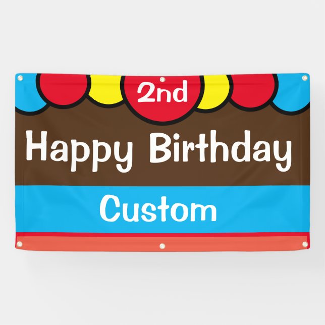Banderoles Custom Happy 2e anniversaire (Horizontal)