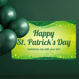 Banderoles Custom Happy St. Patrick's Day Green Sparkle Party