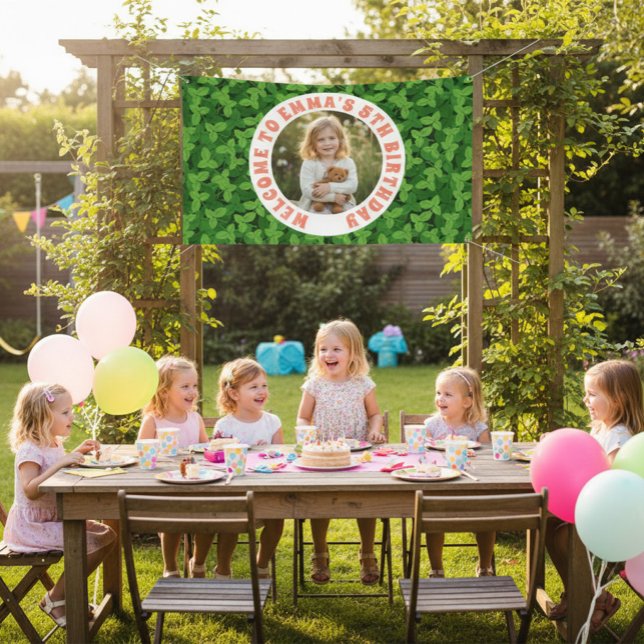Banderoles Custom Kids Birthday Banner with Photo  (Créateur téléchargé)