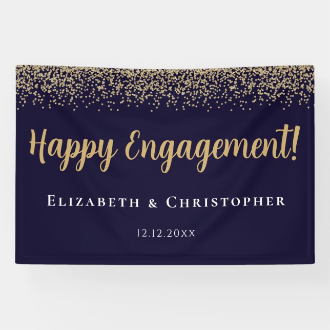 Banderoles Custom Modern Gold Engagement (Horizontal)