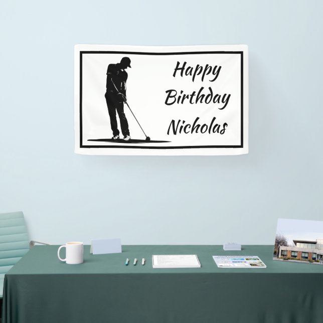Banderoles Custom Name Greeting Golf Golfer Player (Salon professionnel)