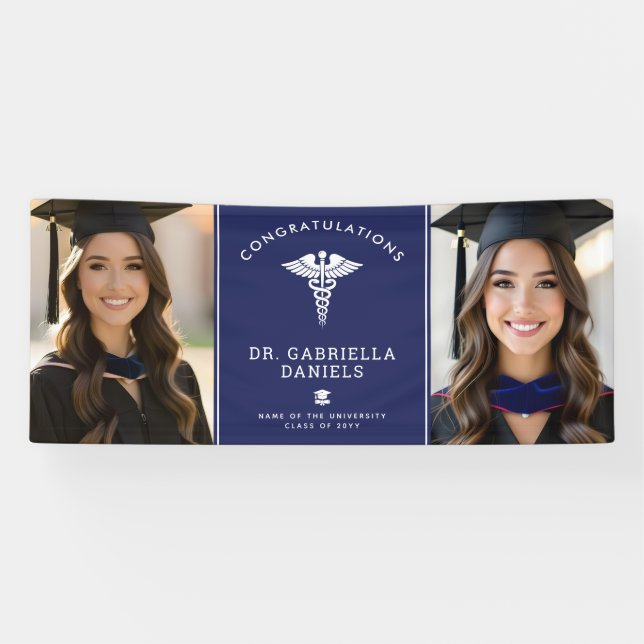 Banderoles Custom Photo Medical School Doctor Nurse Graduate (Horizontal)
