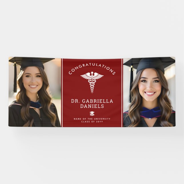 Banderoles Custom Photo Medical School Doctor Nurse Graduate (Horizontal)