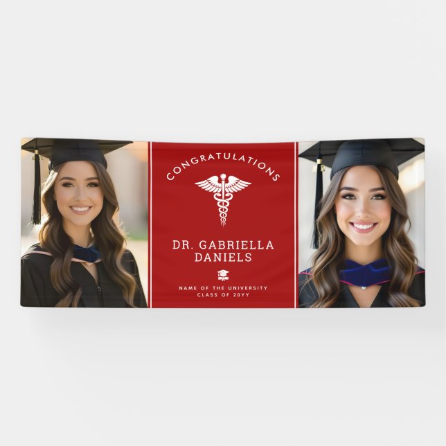 Banderoles Custom Photo Medical School Doctor Nurse Graduate (Horizontal)