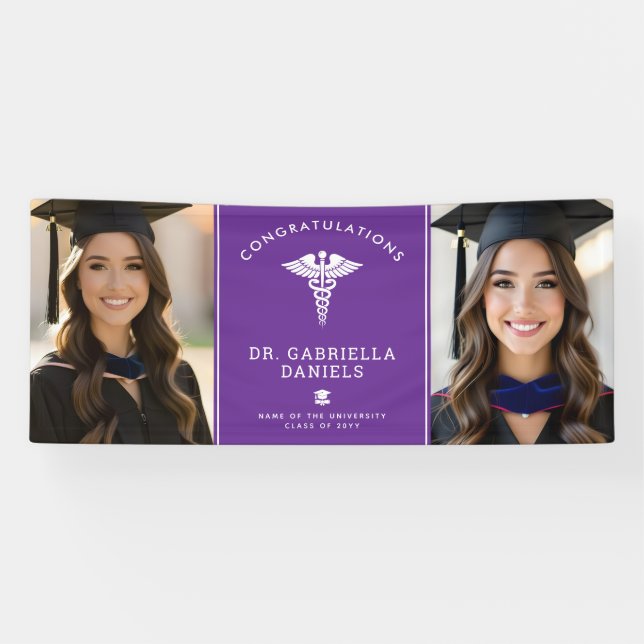 Banderoles Custom Photo Medical School Doctor Nurse Graduate (Horizontal)