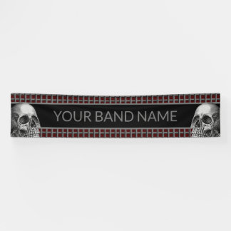 Banderoles Custom Rock Band Skull Heavy Metal Music Festival