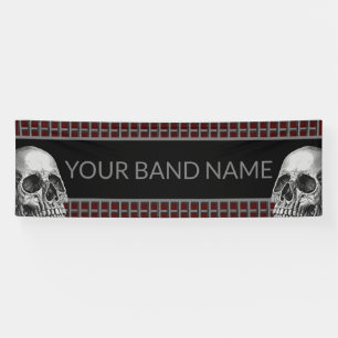 Banderoles Custom Rock Band Skull Heavy Metal Music Festival