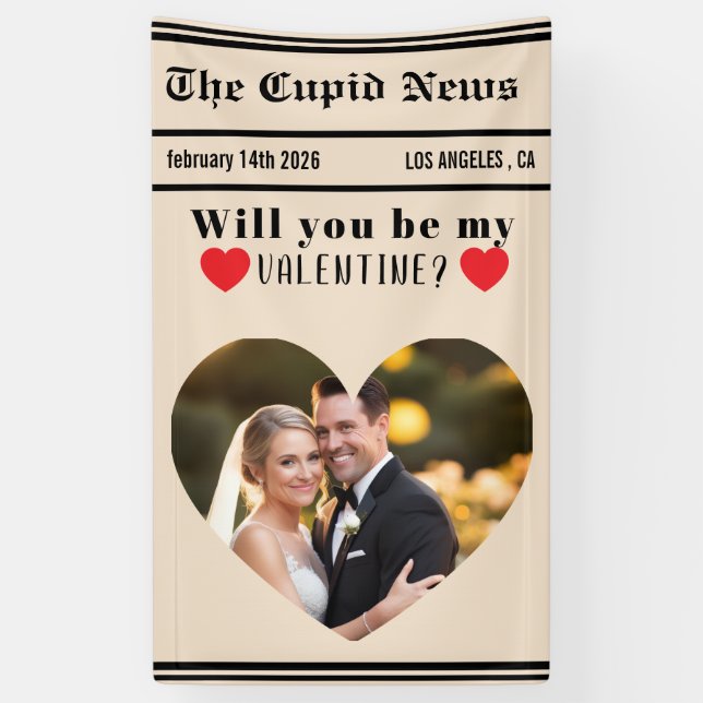 Banderoles Custom Valentines Day Gift Idea, Printable Will  (Vertical)