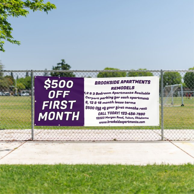 Banderoles Customize Detailed Apartments For Rent $500 Off Fi (Insitu)